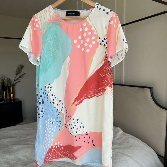 Minkpink I'll be Around T-Shirt Dress Abstract Print Size M - Picture 1 of 3